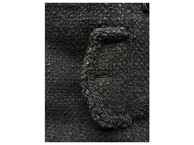Chanel black wool jacket with braided edges - view 9