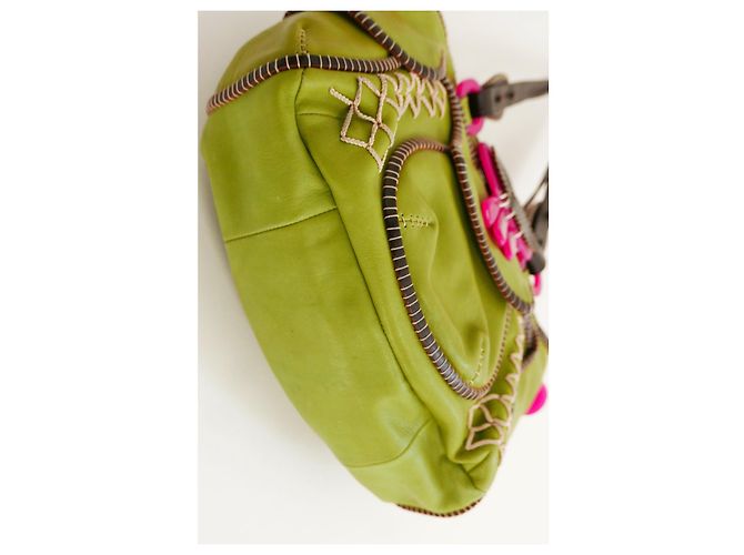 Jamin Puech Ledertasche in Limettengrün mit Kunstharzbesatz - Ansicht 4