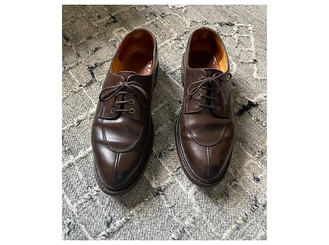 Derby JM Weston mezza altezza con suola da golf - Vintage T. 7 E (se 41) Marrone scuro - vista 2