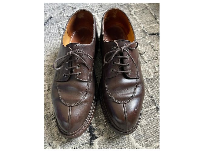 Derby JM Weston mezza altezza con suola da golf - Vintage T. 7 E (se 41) Marrone scuro - vista 4