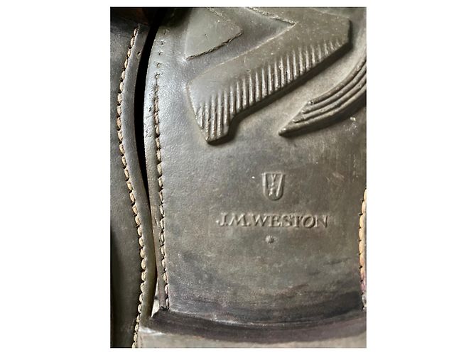 Derby JM Weston mezza altezza con suola da golf - Vintage T. 7 E (se 41) Marrone scuro - vista 8