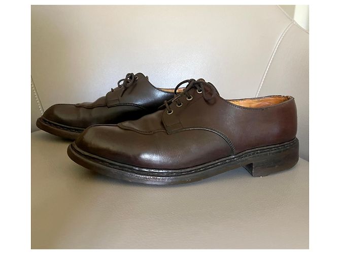 Derby JM Weston mezza altezza con suola da golf - Vintage T. 7 E (se 41) Marrone scuro - vista 9