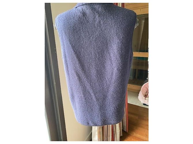 Karl Lagerfeld Ärmellose Strickjacke Marineblau - Ansicht 4