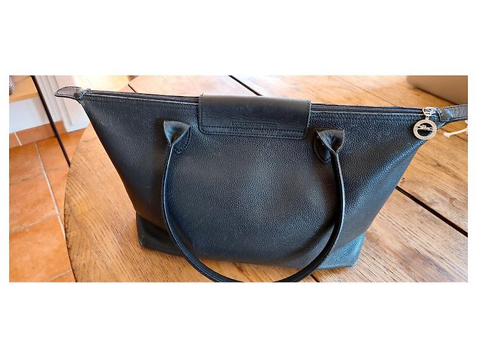 Longchamp Pliage Ledertasche Schwarz - Ansicht 2