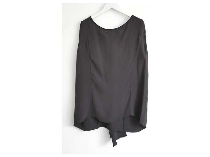 Marni Top gris de crepé de seda drapeado - vista 3