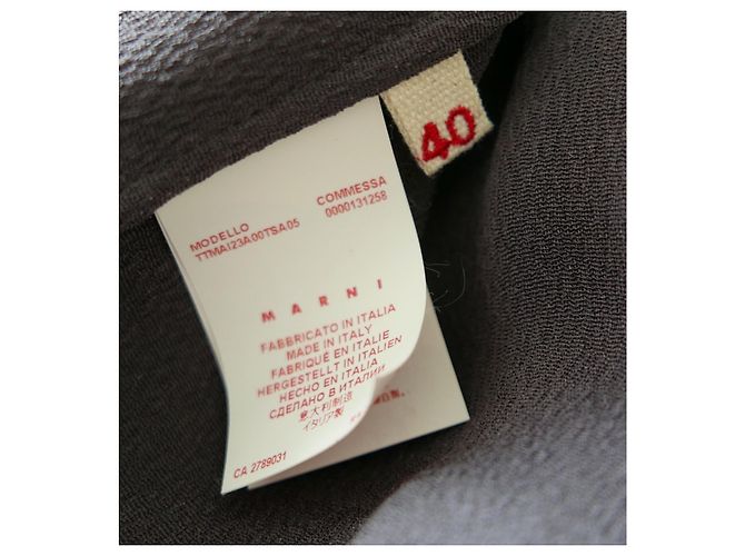 Marni Top gris de crepé de seda drapeado - vista 5