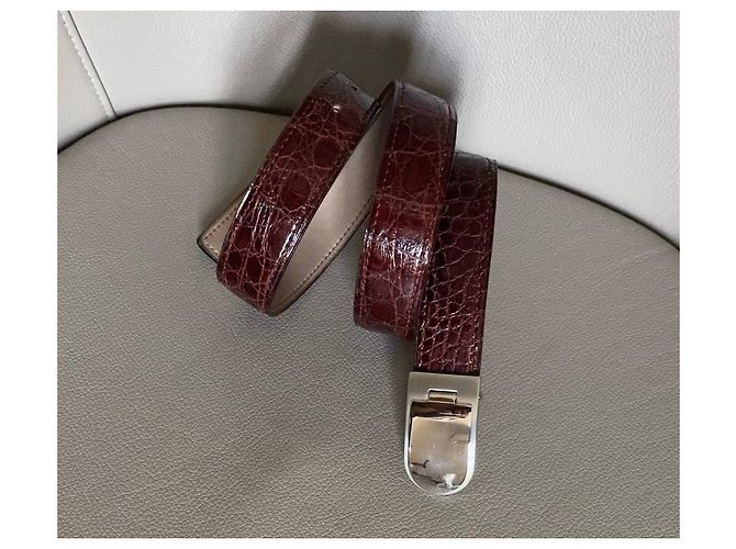 Autre Marque Cintura bordeaux in coccodrillo T.85-90 Bordò - vista 11