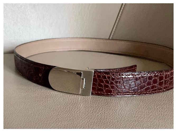 Autre Marque Cintura bordeaux in coccodrillo T.85-90 Bordò - vista 12