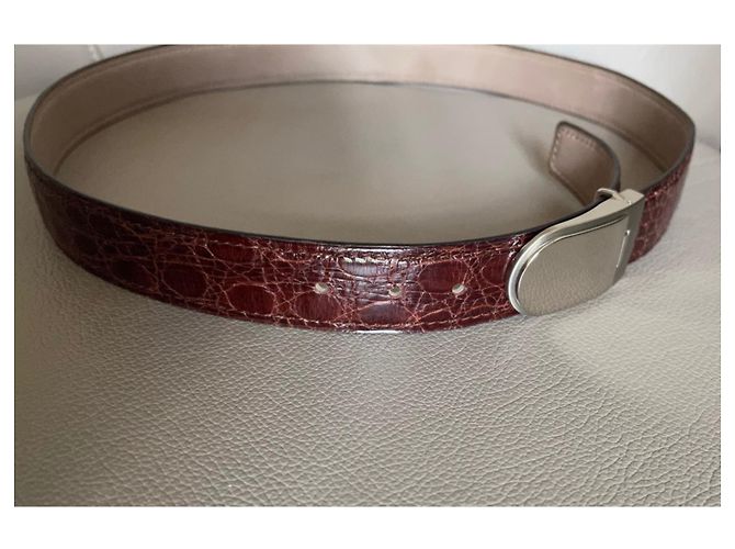 Autre Marque Cintura bordeaux in coccodrillo T.85-90 Bordò - vista 13