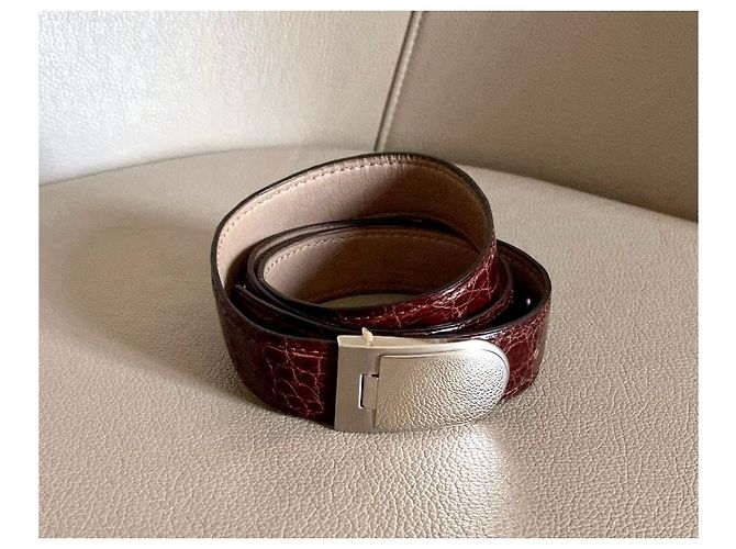 Autre Marque Cintura bordeaux in coccodrillo T.85-90 Bordò - vista 15