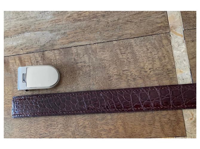 Autre Marque Cintura bordeaux in coccodrillo T.85-90 Bordò - vista 16