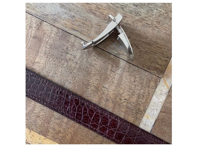 Autre Marque Cintura bordeaux in coccodrillo T.85-90 Bordò - vista 18