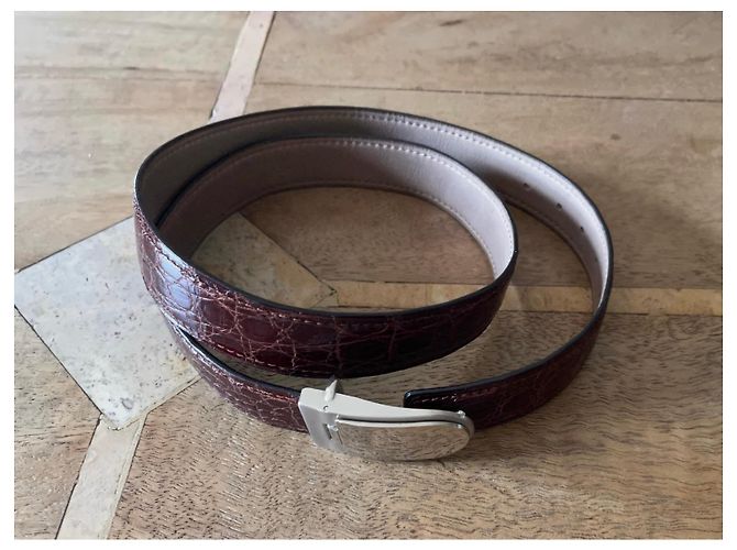 Autre Marque Cintura bordeaux in coccodrillo T.85-90 Bordò - vista 3