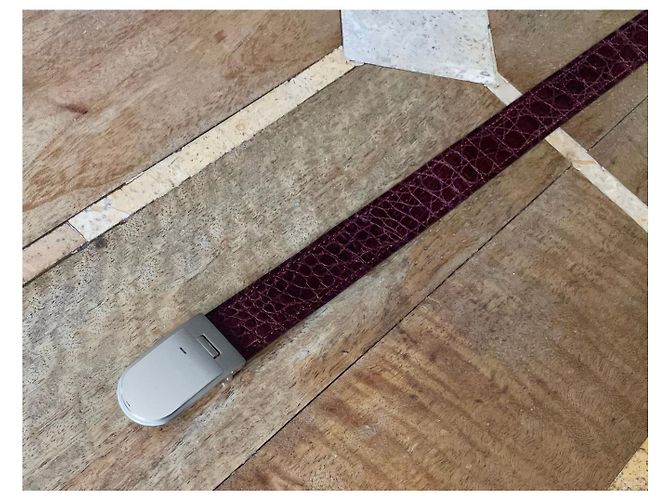 Autre Marque Cintura bordeaux in coccodrillo T.85-90 Bordò - vista 5