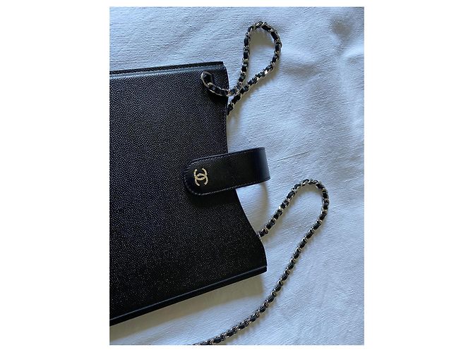 Porta iPad Chanel in Pelle Nero - vista 4