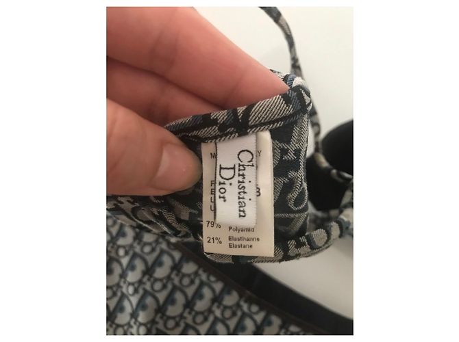 Dior Monogramm Badeanzug 2-Teiler Schwarz Blau - Ansicht 7
