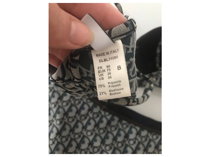 Dior Monogramm Badeanzug 2-Teiler Schwarz Blau - Ansicht 8