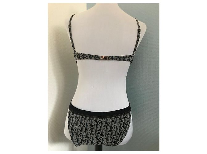 Dior Monogramm Badeanzug 2-Teiler Schwarz Blau - Ansicht 9