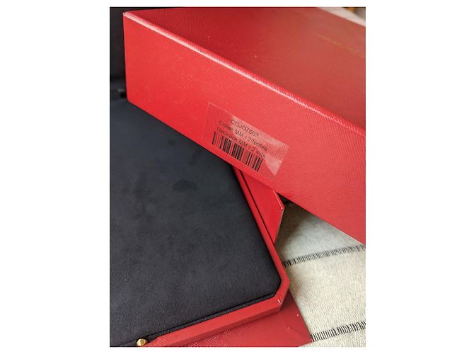 Cartier Große gefütterte XL-Halskettenanhänger-Schachtel mit Papiertüte Rot - Ansicht 12