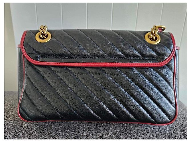 Borsa a mano Gucci Marmont in pelle nera Nero - vista 2