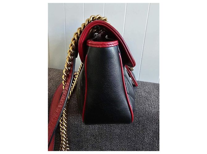 Borsa a mano Gucci Marmont in pelle nera Nero - vista 4
