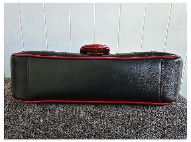 Borsa a mano Gucci Marmont in pelle nera Nero - vista 6