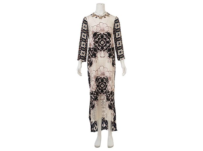 Biyan Bedruckter Maxi-Kaftan mit Paillettendetails Blau - Ansicht 2