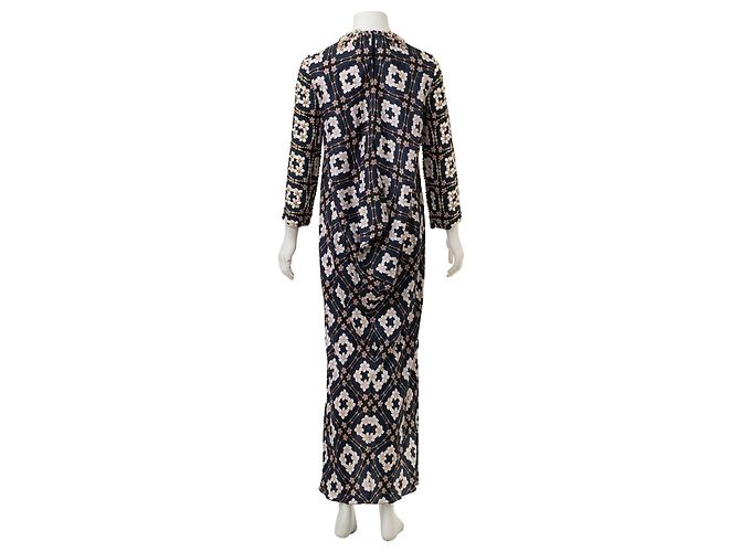 Biyan Bedruckter Maxi-Kaftan mit Paillettendetails Blau - Ansicht 3