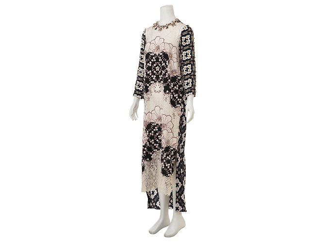 Biyan Bedruckter Maxi-Kaftan mit Paillettendetails Blau - Ansicht 4