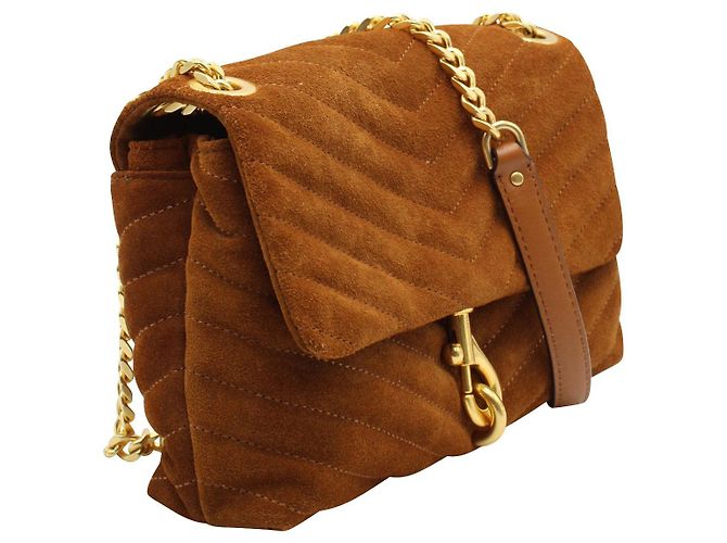 Rebecca Minkoff Bolsa de ombro acolchoada de camurça marrom - vista 2
