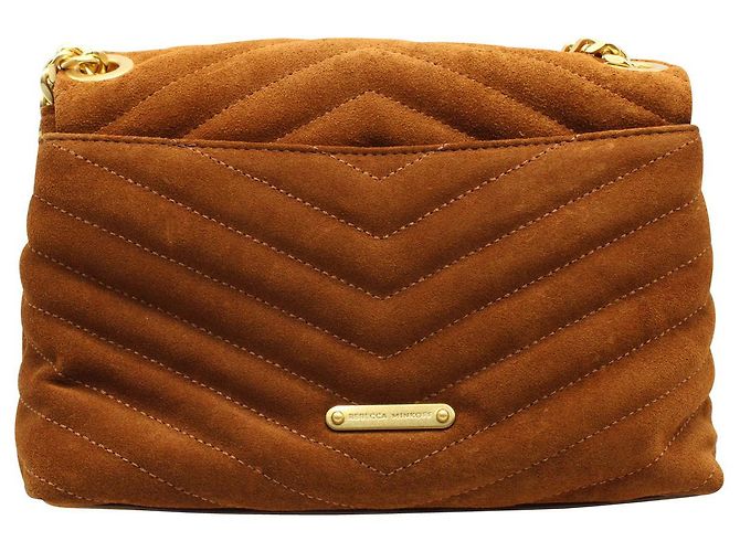 Rebecca Minkoff Bolsa de ombro acolchoada de camurça marrom - vista 3