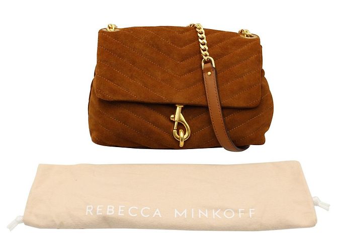Rebecca Minkoff Bolsa de ombro acolchoada de camurça marrom - vista 6