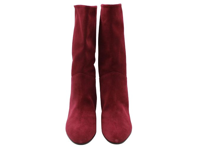 Alberta Ferretti Ruby Red Suede Boots - view 3
