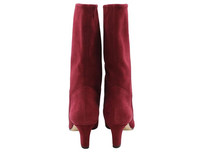 Alberta Ferretti Ruby Red Suede Boots - view 4