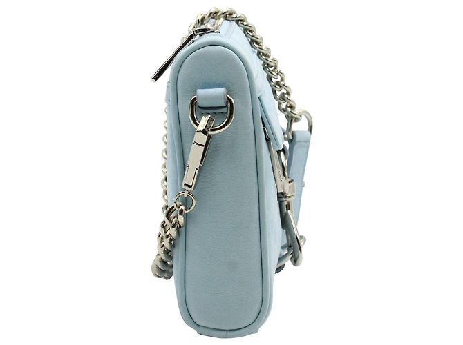 Rebecca Minkoff Bolsa transversal azul bebê com corrente prateada - vista 4
