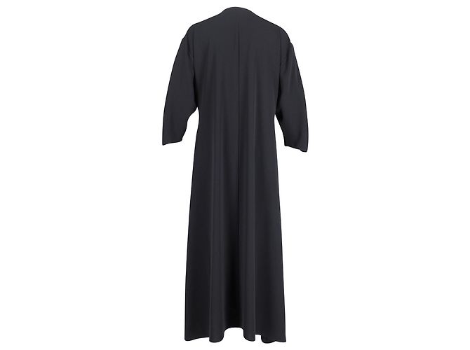 Totême Toteme Maxikleid mit Viertelärmeln aus schwarzem Polyester - Ansicht 3
