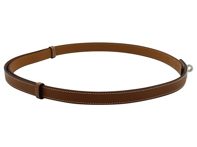 Hermès Hermes Kelly Gürtel aus braunem Epsom-Kalbsleder Leder - Ansicht 2