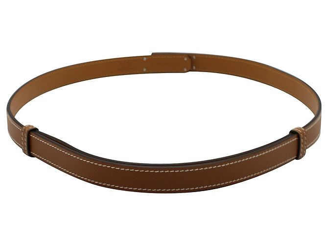 Hermès Hermes Kelly Gürtel aus braunem Epsom-Kalbsleder Leder - Ansicht 3