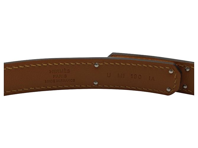 Hermès Hermes Kelly Gürtel aus braunem Epsom-Kalbsleder Leder - Ansicht 4