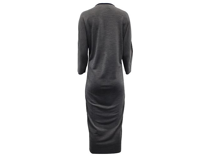 Isabel Marant Abito Deena a pannelli bicolore in lana blu navy - vista 3