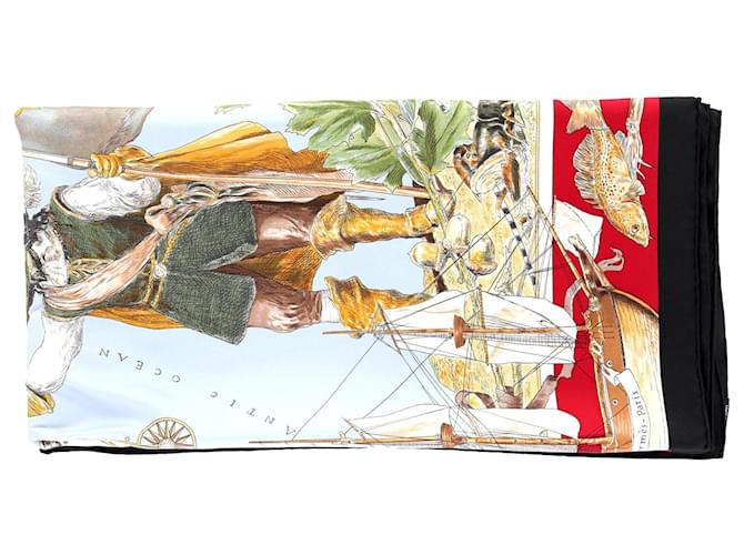 Foulard Le Canada di Hermès Samuel De Champlain 90 in Seta Multicolore - vista 5