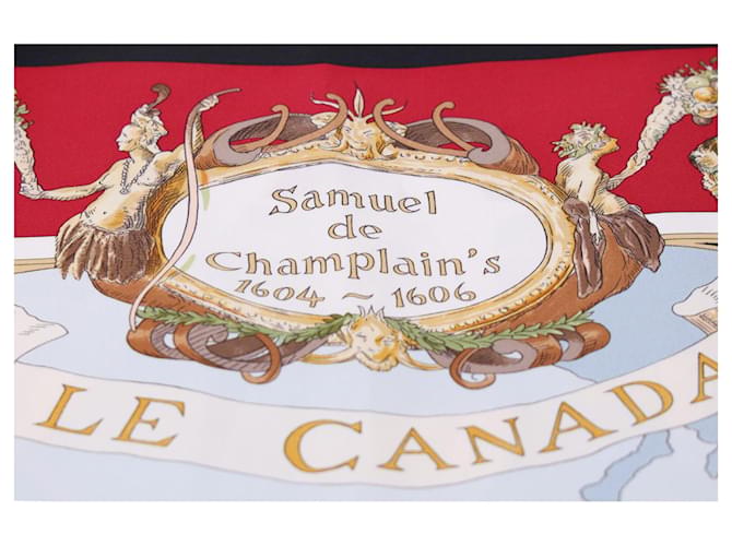 Foulard Le Canada di Hermès Samuel De Champlain 90 in Seta Multicolore - vista 7