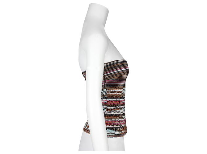 M Missoni Multicoloured Strapless Stretch Top - view 4