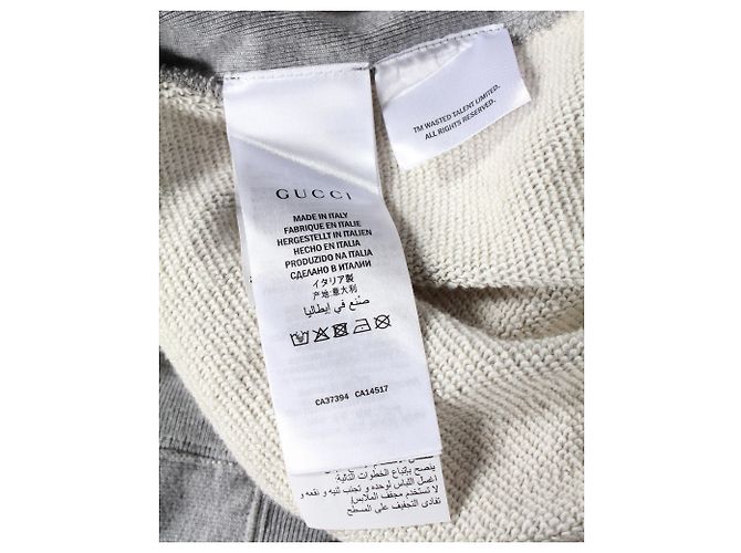 Gucci The Face Kapuzenjacke aus grauer Baumwolle - Ansicht 4