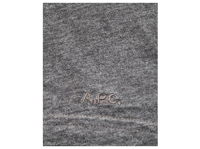 Apc alla.P.C. Polo con logo ricamato in cotone grigio - vista 5