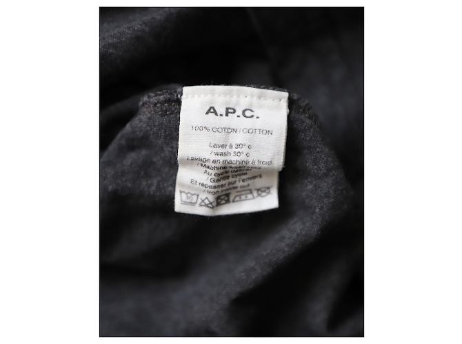 Apc alla.P.C. Polo con logo ricamato in cotone grigio - vista 6