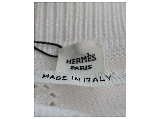 Hermès Hermes-Strickjacke mit Knopfleiste vorne aus weißer Viskose - Ansicht 4
