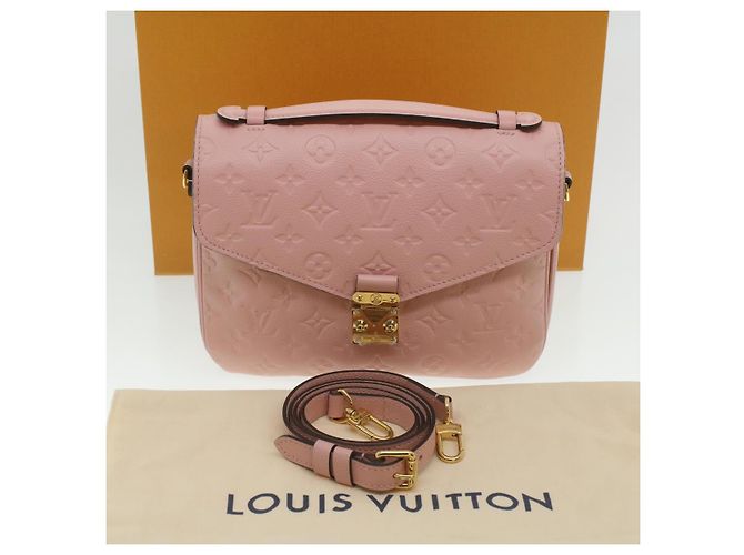 LOUIS VUITTON Empreinte Pochette Metis MM Hand Bag 2way Pink M44018 LV Auth S106 - view 12