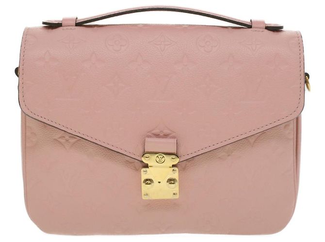 LOUIS VUITTON Empreinte Pochette Metis MM Hand Bag 2way Pink M44018 LV Auth S106 - view 13