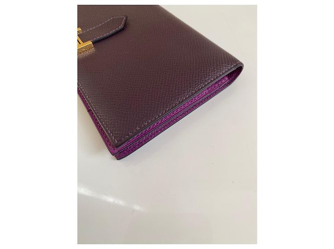 Cartera larga Hermès Béarn Soufflet de piel Epsom Rouge Sellier - vista 11
